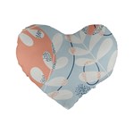 Pattern Plants Leaves Nature Standard 16  Premium Flano Heart Shape Cushions