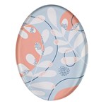 Pattern Plants Leaves Nature Oval Glass Fridge Magnet (4 pack)