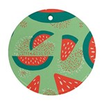 Watermelon Dots Summer Pattern Ornament (Round)