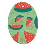 Watermelon Dots Summer Pattern Ornament (Oval)