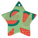 Watermelon Dots Summer Pattern Ornament (Star)