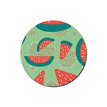 Watermelon Dots Summer Pattern Rubber Round Coaster (4 pack)