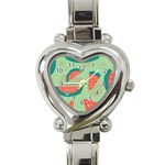 Watermelon Dots Summer Pattern Heart Italian Charm Watch