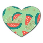 Watermelon Dots Summer Pattern Heart Mousepad