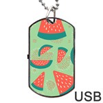 Watermelon Dots Summer Pattern Dog Tag USB Flash (One Side)