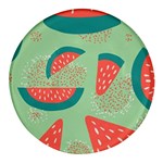 Watermelon Dots Summer Pattern Round Glass Fridge Magnet (4 pack)