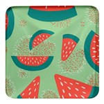 Watermelon Dots Summer Pattern Square Glass Fridge Magnet (4 pack)