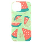 Watermelon Dots Summer Pattern iPhone 15 Black UV Print PC Hardshell Case