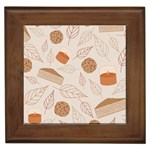 Leaves Cake Cookies Pattern Framed Tile