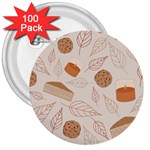 Leaves Cake Cookies Pattern 3  Buttons (100 pack) 