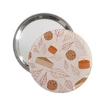 Leaves Cake Cookies Pattern 2.25  Handbag Mirrors