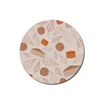 Leaves Cake Cookies Pattern Rubber Coaster (Round)