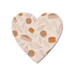 Leaves Cake Cookies Pattern Heart Magnet