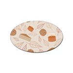 Leaves Cake Cookies Pattern Sticker Oval (100 pack)