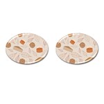 Leaves Cake Cookies Pattern Cufflinks (Oval)