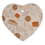 Leaves Cake Cookies Pattern Heart Ornament (Two Sides)