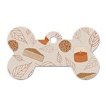 Leaves Cake Cookies Pattern Dog Tag Bone (Two Sides)