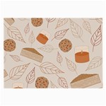 Leaves Cake Cookies Pattern Large Glasses Cloth