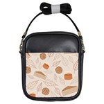 Leaves Cake Cookies Pattern Girls Sling Bag