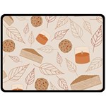 Leaves Cake Cookies Pattern Fleece Blanket (Large)