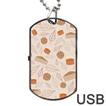 Leaves Cake Cookies Pattern Dog Tag USB Flash (One Side)