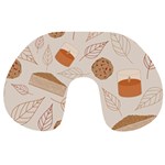 Leaves Cake Cookies Pattern Travel Neck Pillow