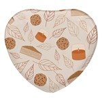 Leaves Cake Cookies Pattern Heart Glass Fridge Magnet (4 pack)