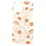 Leaves Cake Cookies Pattern iPhone 15 Black UV Print PC Hardshell Case