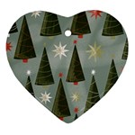 Christmas Trees Pattern Ornament (Heart)