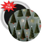 Christmas Trees Pattern 3  Magnets (10 pack) 