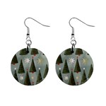 Christmas Trees Pattern Mini Button Earrings