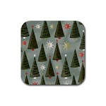 Christmas Trees Pattern Rubber Coaster (Square)