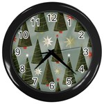 Christmas Trees Pattern Wall Clock (Black)