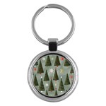 Christmas Trees Pattern Key Chain (Round)