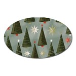 Christmas Trees Pattern Oval Magnet