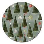 Christmas Trees Pattern Magnet 5  (Round)