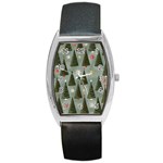 Christmas Trees Pattern Barrel Style Metal Watch