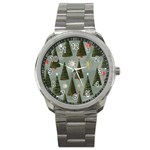 Christmas Trees Pattern Sport Metal Watch