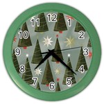 Christmas Trees Pattern Color Wall Clock