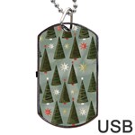 Christmas Trees Pattern Dog Tag USB Flash (Two Sides)