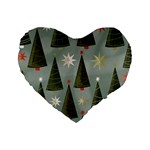 Christmas Trees Pattern Standard 16  Premium Heart Shape Cushions