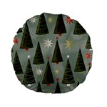 Christmas Trees Pattern Standard 15  Premium Flano Round Cushions