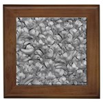 Silver Blossom Elegance Print (AI+Human) Framed Tile