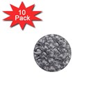 Silver Blossom Elegance Print (AI+Human) 1  Mini Magnet (10 pack) 