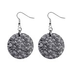 Silver Blossom Elegance Print (AI+Human) Mini Button Earrings