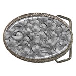 Silver Blossom Elegance Print (AI+Human) Belt Buckles