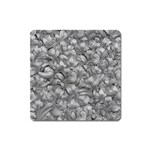 Silver Blossom Elegance Print (AI+Human) Square Magnet