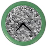 Silver Blossom Elegance Print (AI+Human) Color Wall Clock