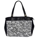 Silver Blossom Elegance Print (AI+Human) Oversize Office Handbag (2 Sides)