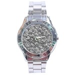 Silver Blossom Elegance Print (AI+Human) Stainless Steel Analogue Watch